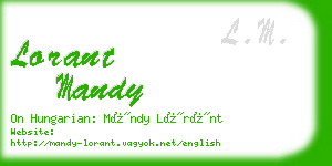 lorant mandy business card